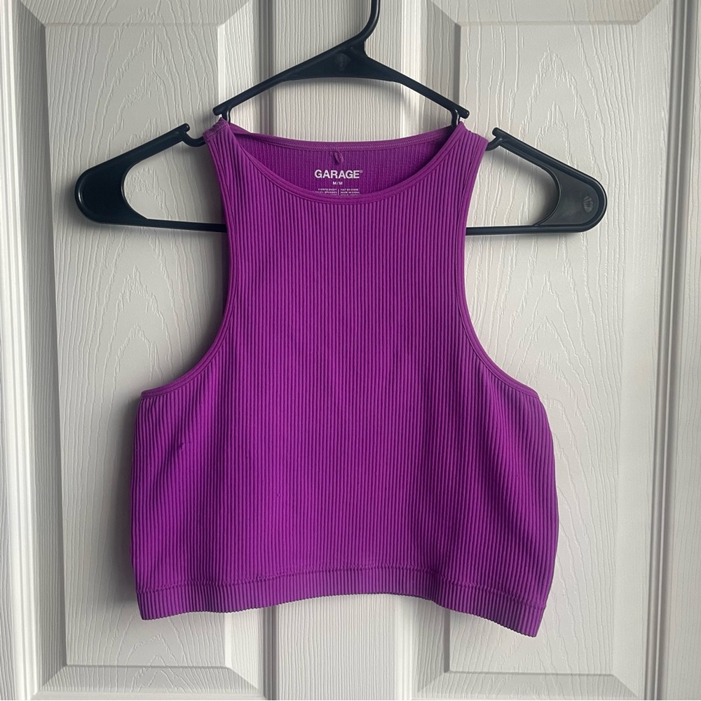 Garage Ribbed Halter Crop Top